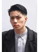 黒髪カジュアルオールバックバーバースタイル