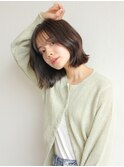 大人韓国風ミディアムボブ×暗髪ウェットヘア