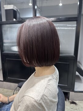 エトラ 渋谷店(etora) 丸みボブ バイオレットカラー ボルドー ワインレッド