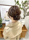 ボブでもアップヘア！ふんわり大人シニヨンスタイル！