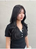 松尾菫菜/ブルーブラック/韓国ヘア/ダブルカラー