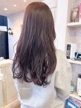 福山市美容室Caary冬カラー暖色系コーラルピンクカラー