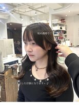 ネオリーブウリ 二子玉川店(Neolive uri)&nbsp;ミディアムヘア暗めカラーデザインカラーフェイスフレーミング