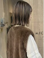 ニコリヘアワークス(nicori hair works)&nbsp;外ハネ×ハイライト×ベージュ3