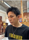 スパイキーショートメンズ刈り上げボックスショート眉毛カット