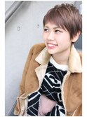 ミルクティーカラー×モードショート