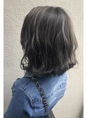 グレージュハイライト ボブ