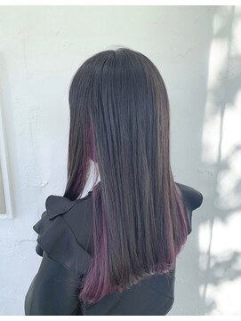 ピチカート パクト(pizzicato pacto) ロングヘア インナーカラー ラベンダー × アッシュグレー