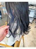 ネイビーのインナーカラー