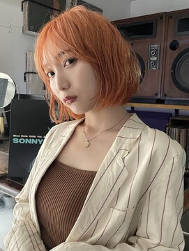 トリコ 柏(tricot) 大人可愛い/ショートボブ/オレンジカラー/小顔ショートボブ