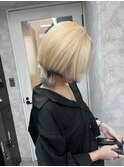 くびれヘアアプリコットオレンジハイライトカラーブルーカラー