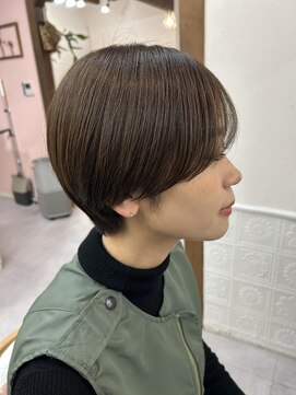 アイエン(aien) グランマッシュ×丸みショート×暗めカラー