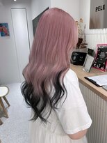 ベレーザ 渋谷神南(Beleza)&nbsp;16304ブリーチ＆ダブルカラーローズブラウンダークレッドロング