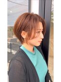大人可愛い20代30代40代ショートボブ丸みショート