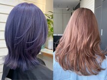 守谷 インナーカラー バレイヤージュ ダブルカラー ブリーチ