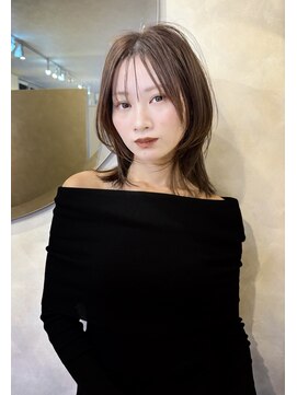 プランツヘアー ミディアムレイヤーカット　博多美容室　原依里