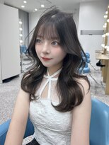 ボタン 熊本(VOTAN)&nbsp;透ける暗髪/レイヤーカット/顔まわり/韓国ヘア/熊本美容室