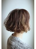 《kubu hair》グレージュふわくしゃボブ