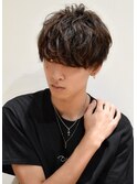 【ラフ無造作】前下がり刈り上げツーブロックマッシュパーマヘア