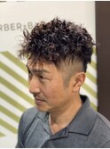 パーマ＋ツーブロック BARBER-BAR都賀