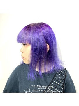 プランクスター(prankster) [prankster]ビビッドバイオレットの切りっぱなしボブ
