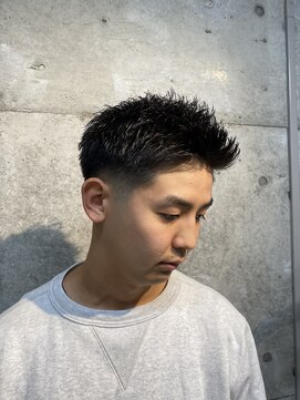 レンゲン(LENGEN) 束感刈り上げビジネス七三ツーブロックアップバング１２４０