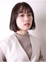 ヨファヘアー 岡本店(YOFA hair) 大人可愛い似合わせ美髪切りっぱなしボブピンクブラウン0304