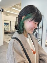 ギグスダブル 栄久屋大通店(gigs double)&nbsp;インナーカラー/エメラルドグリーン