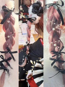 ヘアショップ ホップエム(HAIR SHOP HOP M) 成人式ヘアセット/地雷/リボン