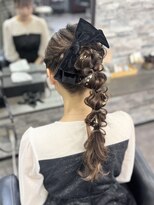 オズ 梅田店(OZ)&nbsp;編みおろしポニー×ベロアリボン