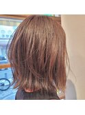 小顔外ハネボブミディアムアッシュベージュ[30代40代50代]
