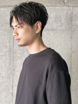 フレームプラス 天王寺あべの店(FRAME+) センターパートコンマヘアコンマバングツーブロックショート