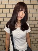 重め韓国レイヤーにレッドブラウンカラー☆☆