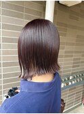 秋艶色切りっぱなし◎20代30代小顔見せ暖色ボブ