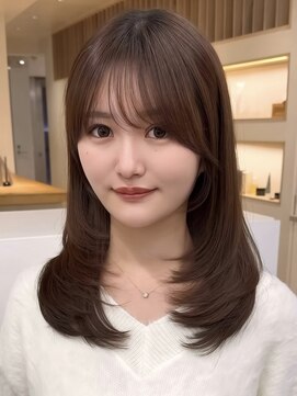 アビー(ABBEY3) 顔まわり顔周り前髪カットミディアムレイヤーロングレイヤー