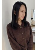 京都駅レイヤーカットアッシュブラックグレーブラック韓国風ヘア