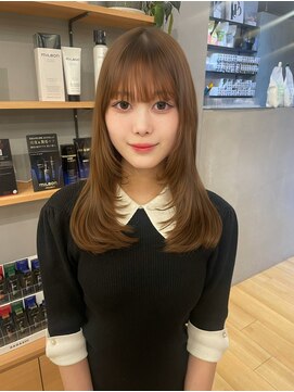 ジアン バイ ミルボン NU茶屋町+(GIEN by milbon) 小顔効果ありレイヤーカット/透明感ブラウンカラー