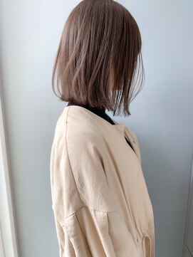 ヌード(nude) nude仲井【切りっぱなしボブ】【ブリーチなし】グレージュ