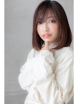 カバーヘア イヴ 戸頭店(COVER HAIR EVE) インナーカラー小顔ワンカール前下がりボブY戸頭20代30代40代