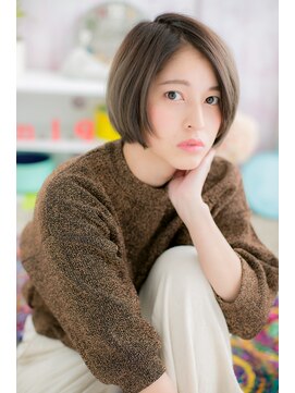 ヘアアンドビューティー ミック(Hair & Beauty miq) ダークアッシュくすみカラー大人かっこいい前下がりボブa1