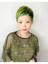 クロリ 淡路店(Chlori)&nbsp;派手髪ベリーショート×ライムグラデーション