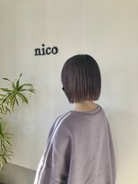 ヘアーコレクトニコ(hair collect nico)&nbsp;切っぱなしボブ/ボブ／ラベンダーカラー