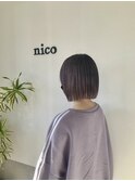 切っぱなしボブ/ボブ/ラベンダーカラー