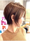 30代40代大人女性/前髪ありショートボブ/ショートヘア/髪質改善