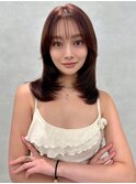 イメチェン/似合わせカット/フルバング/レッドブラウン/中野