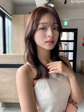 エトラ 渋谷店(etora) 前髪 ネビージュ ボブルフ 黒髪 ワンレン 小顔 "