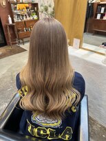 チャプター 問屋町(chapter) ケアブリーチミルクティーベージュカラーレイヤーカット韓国ヘア