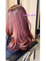 アン たまプラーザ(un) 重ためのミディアム+バイオレットピンク【髪質改善オージュア】