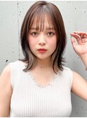 サイドバング結べるボブ前髪美髪チェリーブラウン#513f0619