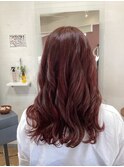 ブリーチなしボルドーカラー